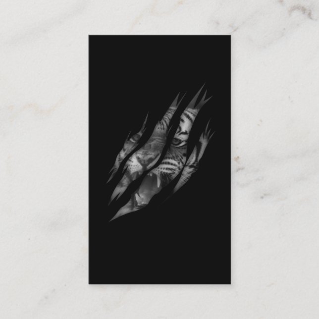 Carte De Visite Tiger Visage Tordu Claw Wild Safari animal (Devant)