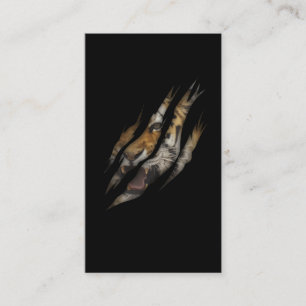 Carte De Visite Tigre en colère Visage Tordu Claw Wild Safari Anim