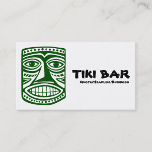 Carte De Visite Tiki Bar - Dk Green, noir et blanc