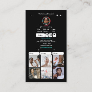 Carte De Visite TikTok Black Social Media Code QR