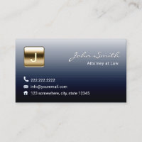Timbre de monogramme en or bleu royal de l'avocat