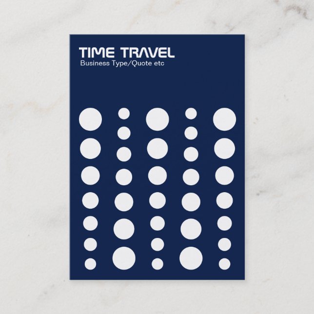 Carte De Visite Time Travel v1.2 - White on Dark Blue 001744 (Devant)