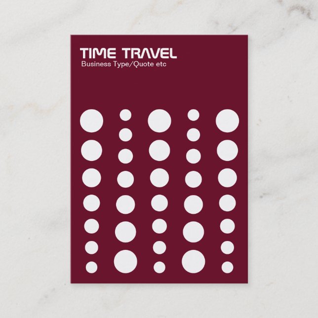 Carte De Visite Time Travel v1.2 - White on Dark Red 65001d (Devant)