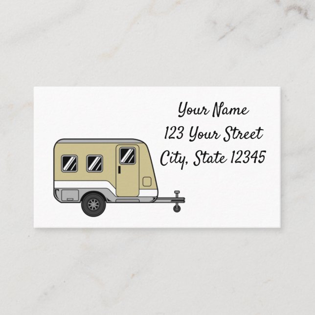 Carte De Visite Tiny Tan Caravan Camper Thunder_Cove  (Devant)