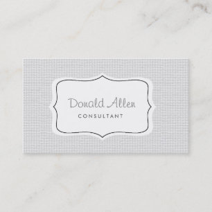 Carte De Visite Tissu élégant blanc clair professionnel simple