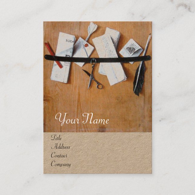 Carte De Visite TITULAIRE DE LETTRE EN BOIS MONOGRAM Papier Kraft  (Devant)