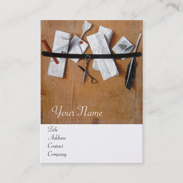 Carte De Visite TITULAIRE DE LETTRE EN BOIS MONOGRAM perle blanche (Devant)