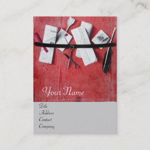Carte De Visite TITULAIRE DE LETTRE EN BOIS MONOGRAM rouge blanc g