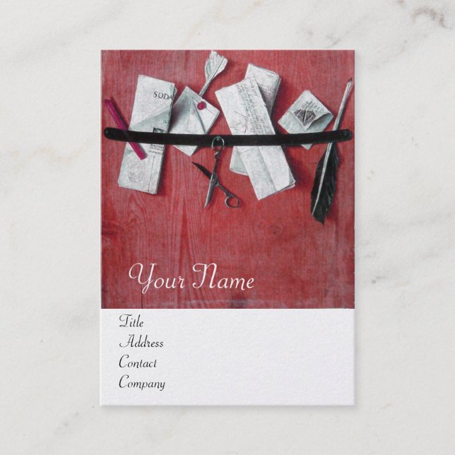 Carte De Visite TITULAIRE DE LETTRE EN BOIS MONOGRAM Rouge blanc p (Devant)