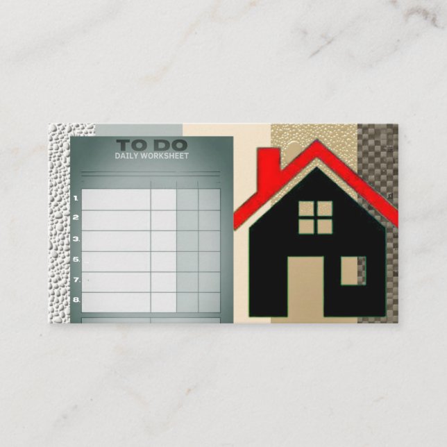 Carte De Visite To do daily card (Devant)