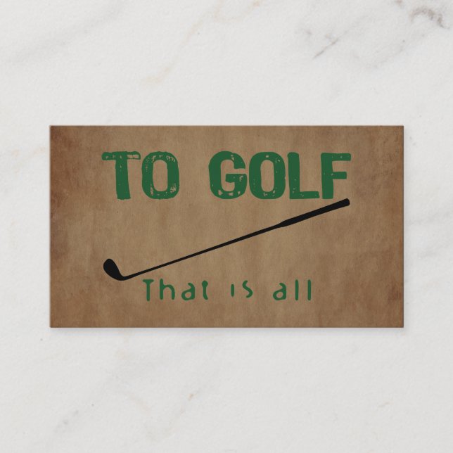 Carte De Visite To Golf (Devant)