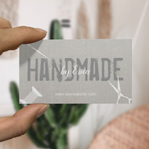 Carte De Visite Toile argentée élégante de couture faite main d