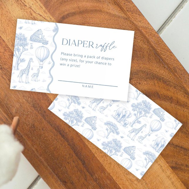 Carte De Visite Toile De Jouy Safari Baby Shower Diaper Raffle (Créateur téléchargé)