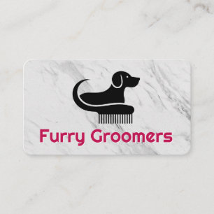 Carte De Visite Toilettage d'animaux   Logo de peigne à chien
