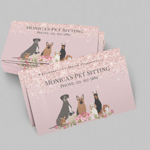Carte De Visite Toilettage Garderie Chien Rose Jolie