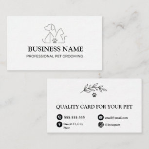 Carte De Visite Toiletteur pour animaux minimaliste Logo élégant M