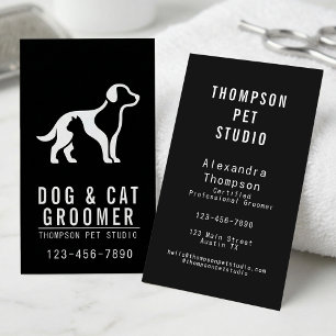 Carte De Visite Toiletteur pour chiens et chats Moderne Gras Profe