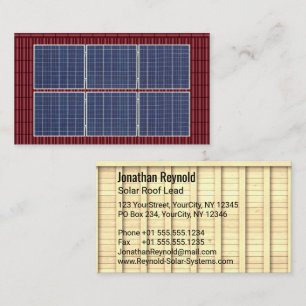 Carte De Visite Toit à double face à toit solaire à toit rouge