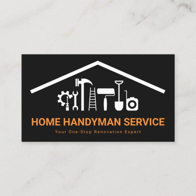 Carte De Visite Toit Creative Handyman Tools Building (Devant)