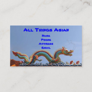 Carte De Visite Toit décoré de temple avec des dragons