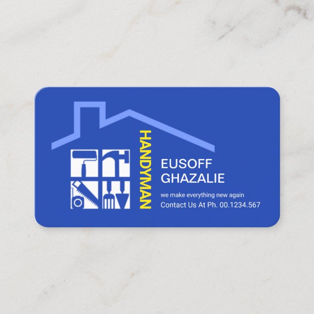 Carte De Visite Toit élégant pour outils pour homme de main (Devant)