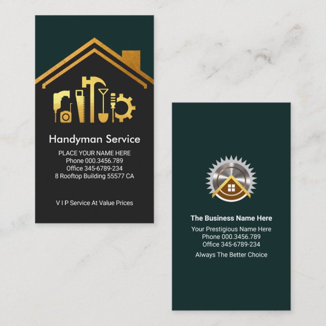 Carte De Visite Toit Gold Building (Devant / Derrière)
