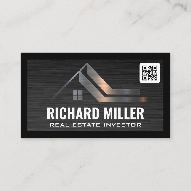 Carte De Visite Toit immobilier | Modèle de code barre QR (Devant)