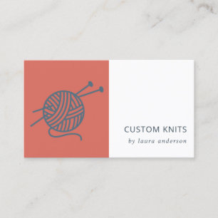 CARTE DE VISITE TOMATO RED NAVY TRICOT GRIS WOOL YARN BALL