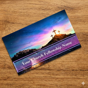 Carte De Visite Tombe vide Trois Croix Sunset Church Pastor