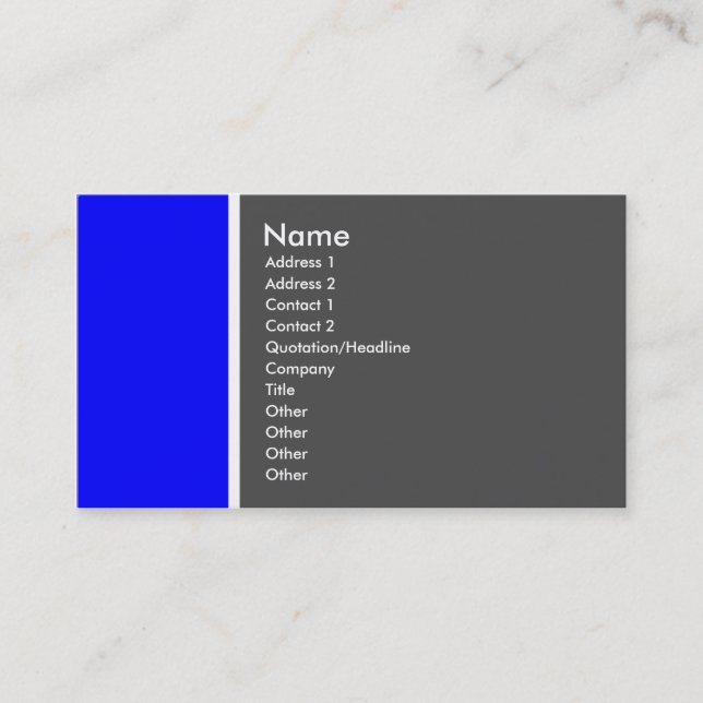 Carte De Visite Ton deux (bleu et gris) - customisé (Devant)