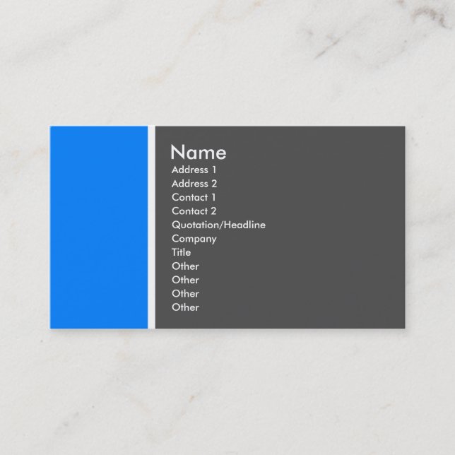 Carte De Visite Ton deux (Mi-Bleu et gris) - customisé (Devant)