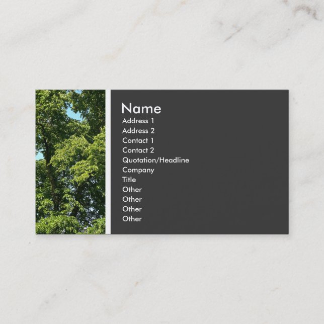 Carte De Visite Ton texture (Arbres) (Devant)