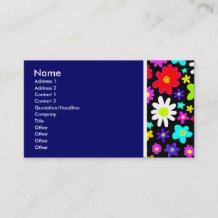 Carte De Visite Tonalité texturale (Fleurs de dessin) II Bleu fonc