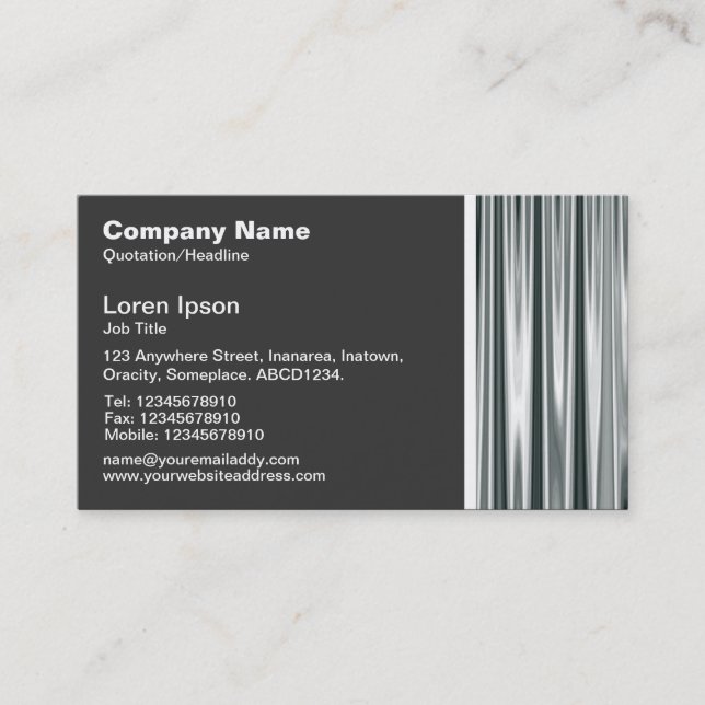 Carte De Visite Tonalité Texture - Rideau Argent (Devant)