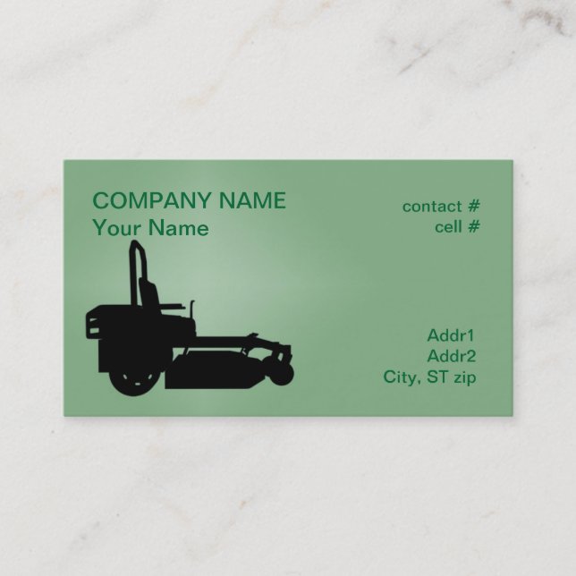 Carte De Visite Tondeuse à gazon de ZTR (Devant)