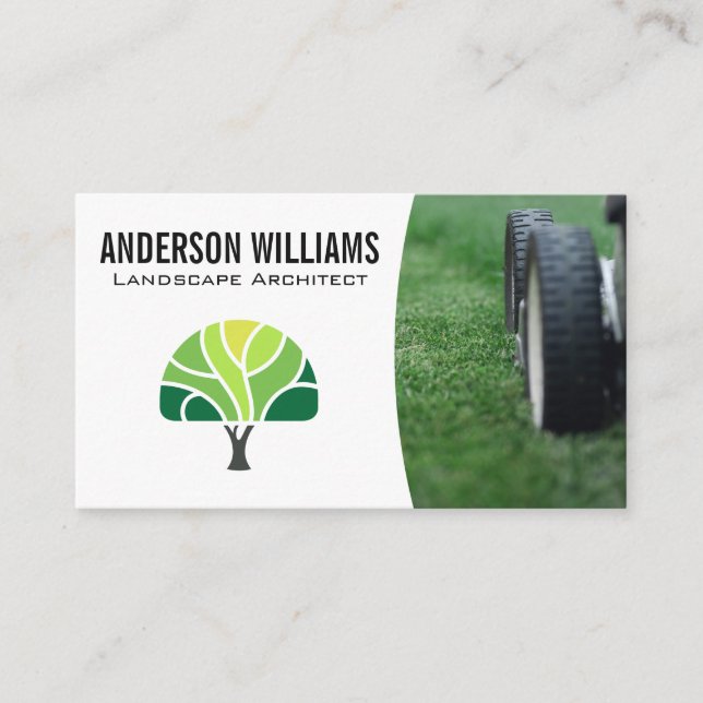 Carte De Visite tondeuse | Logo de l'arbre (Devant)