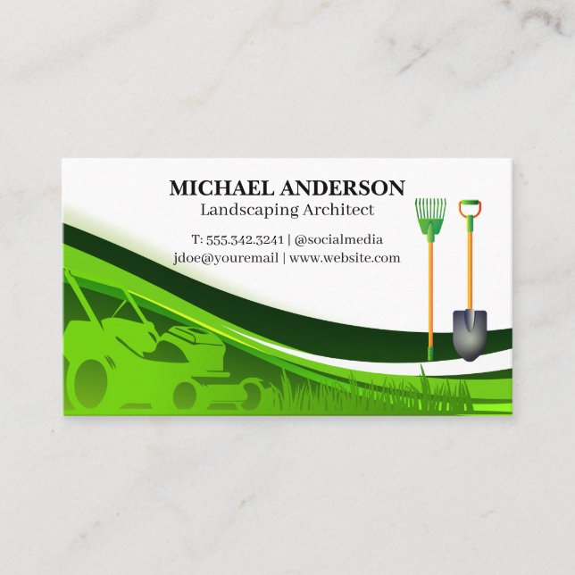 Carte De Visite tondeuse | Outils de paysage (Devant)