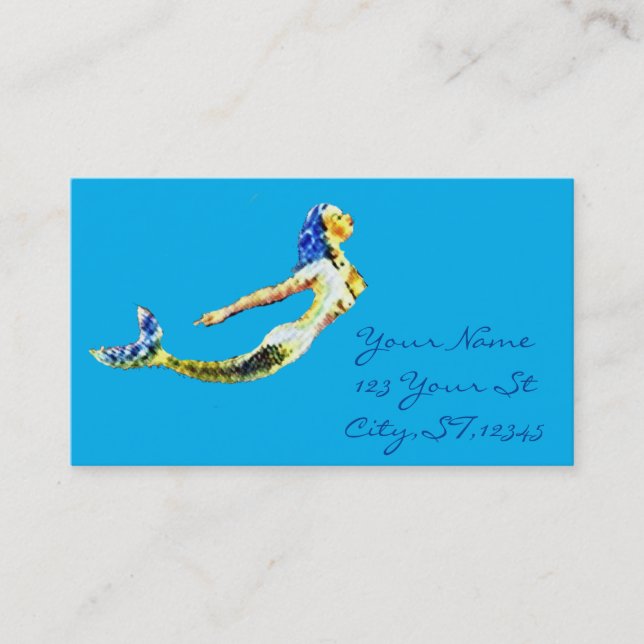 Carte De Visite Tonnelle de sirène de natation (Devant)