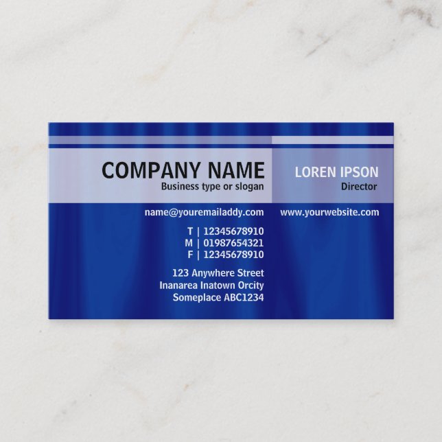 Carte De Visite Tons alternatifs - rideau bleu (Devant)