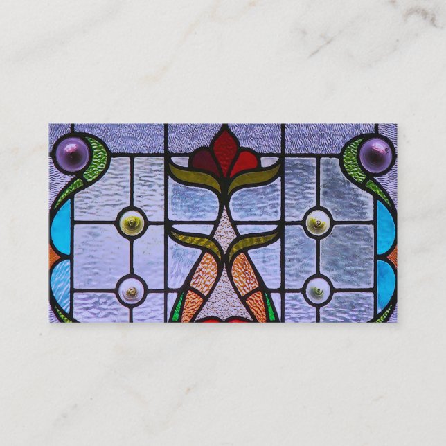Carte De Visite Tons Bleus Modèle en Verre (Devant)