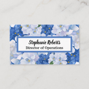 Carte De Visite Tons de fleurs bleues