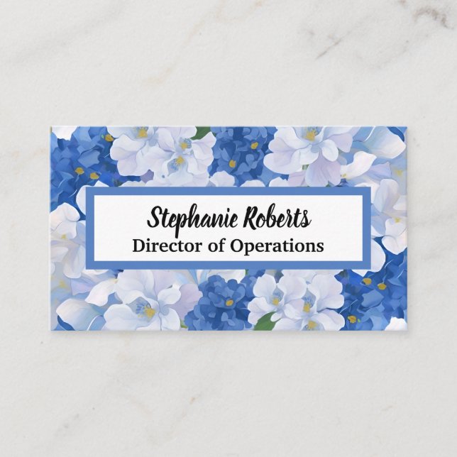 Carte De Visite Tons de fleurs bleues (Devant)