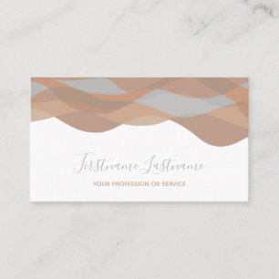 Carte De Visite Tons de terre vagues abstraites calligraphie