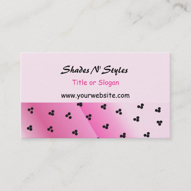 Carte De Visite Tons N' Styles rose et noir (Devant)