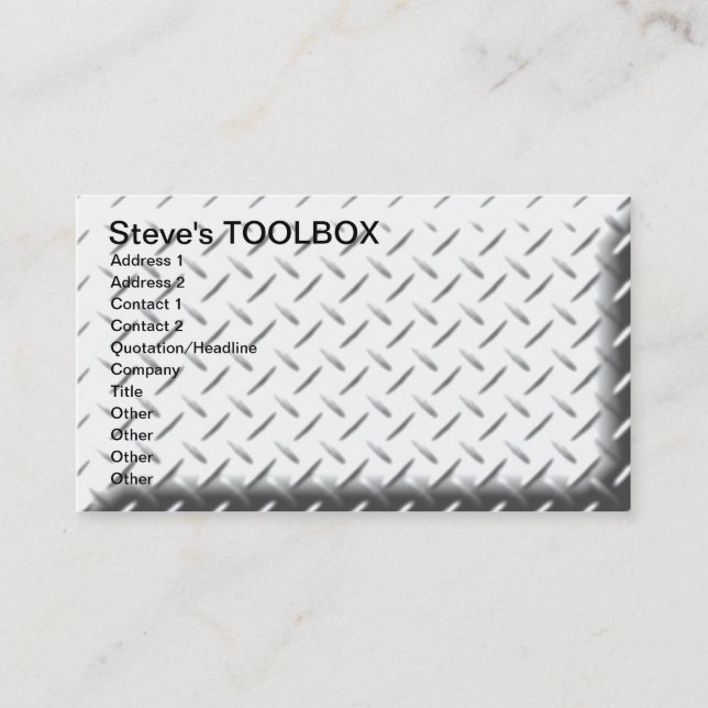 Carte De Visite TOOLBOX de Steve (Devant)
