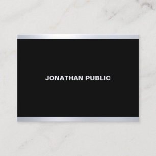 Carte De Visite Top professionnel élégant et moderne Glam Black Si
