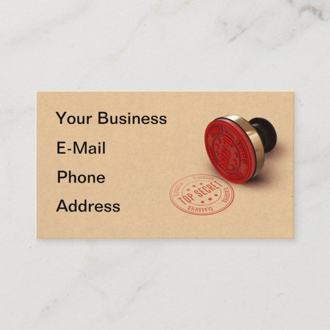 Carte De Visite Top Secret Classic Ink Stamp (Devant)