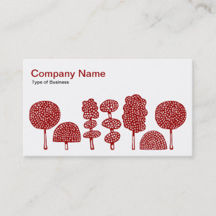 Carte De Visite Topiaire - Rouge rubis sur blanc