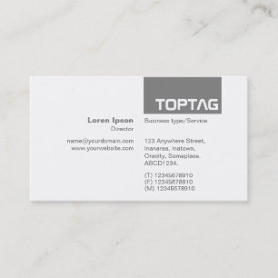Carte De Visite TopTag v2 - 50 % de gris noir