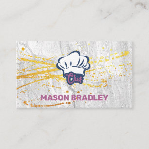 Carte De Visite Toque Gold Splatter Ardoise